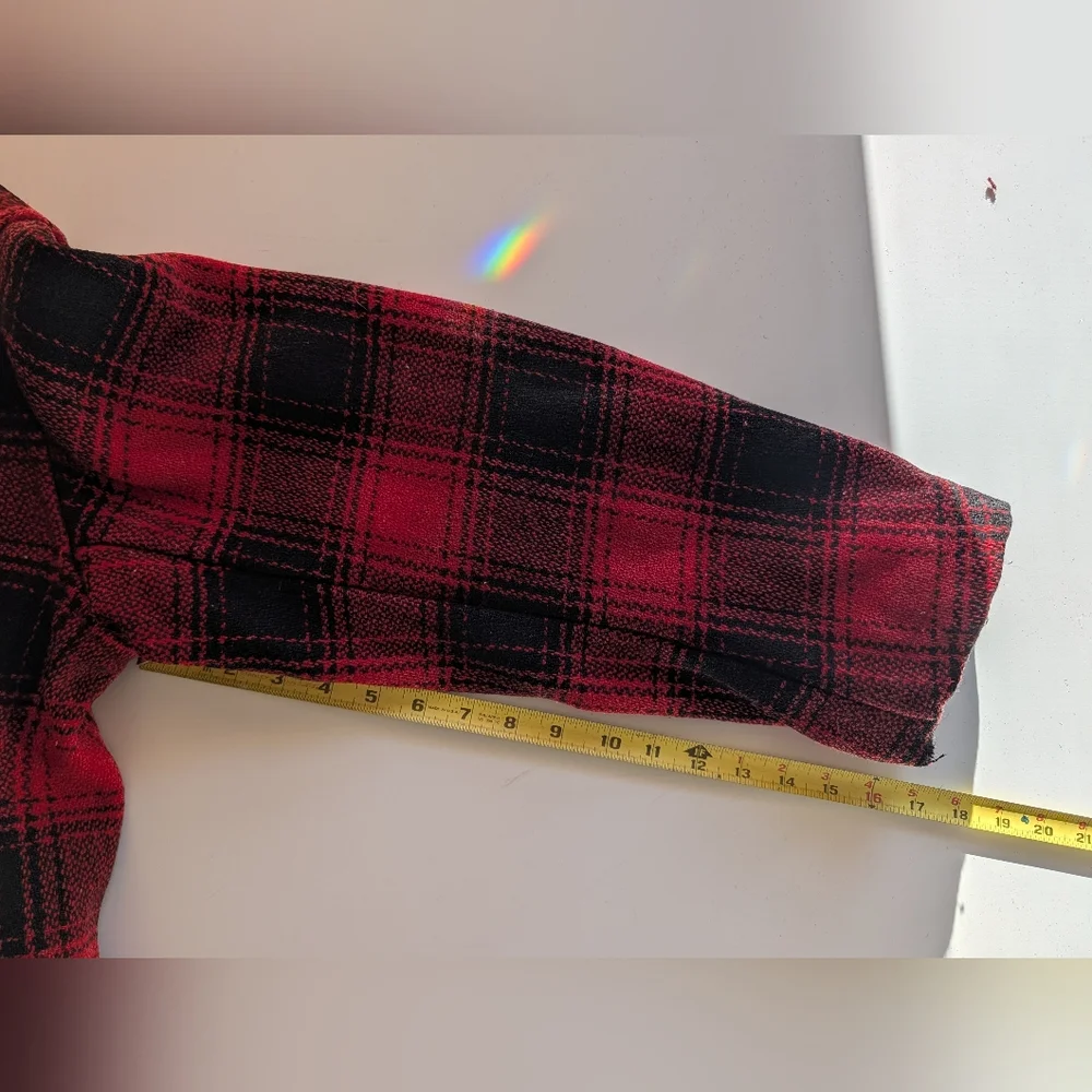Vintage 60s/70s Wool Field Coat Hunting Red Black Buffalo Check Size 40